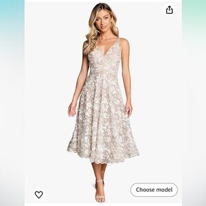 Like New nude/white floral dress